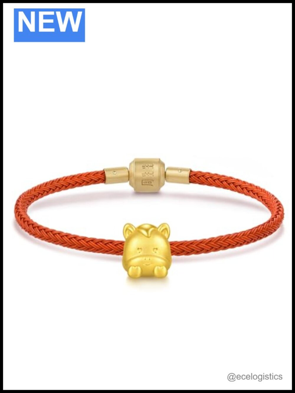 999 24K Gold Chinese Zodiac Horse Charm Bracelet 17cm
